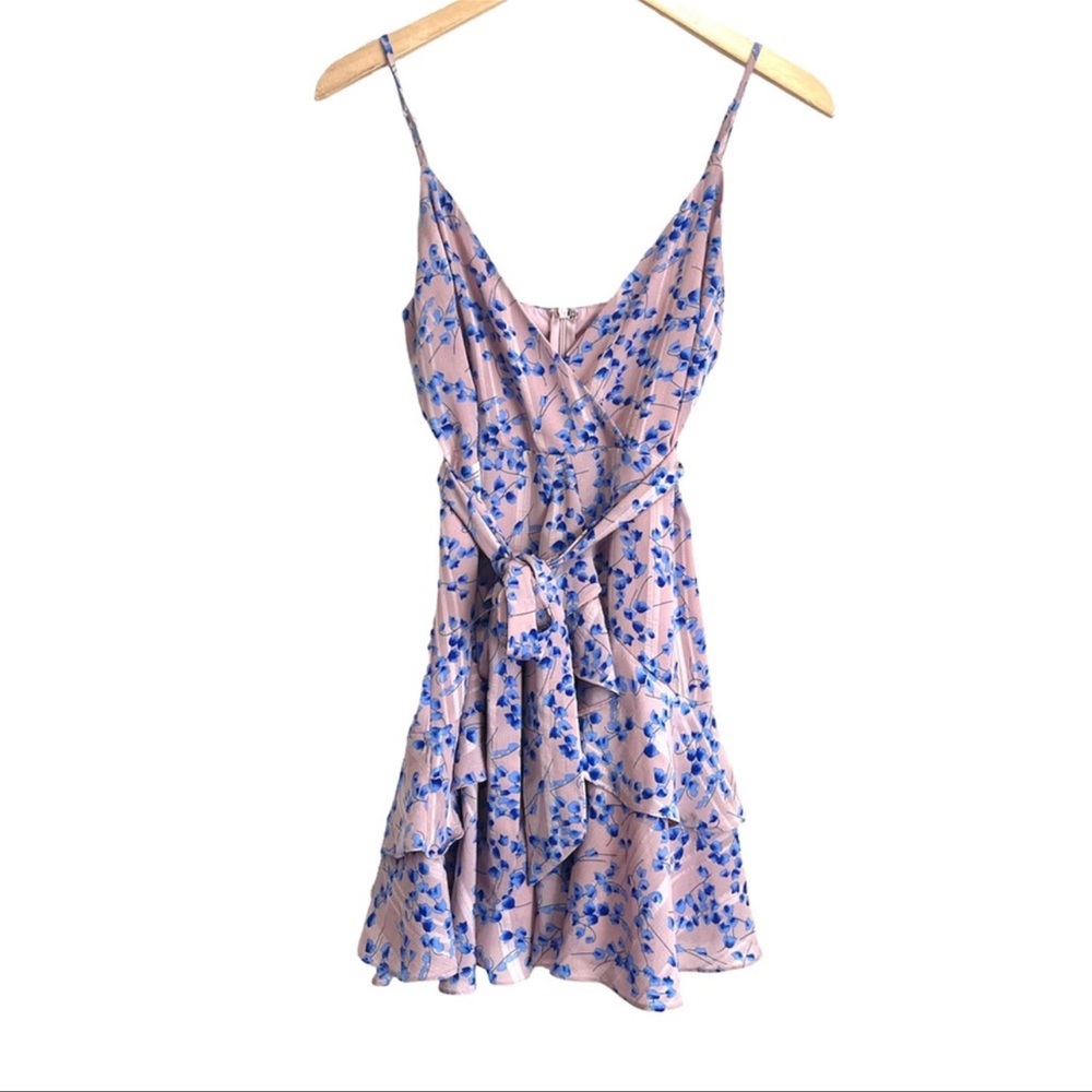 Saints + Secrets floral mini ruffle dress